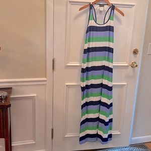 Tommy Bahama Maxi Tank Striped Racerback Sleeveless Cotton Dress size Medium